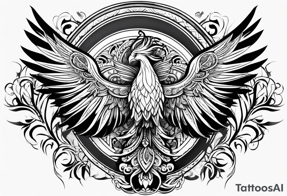 cross With phoenix tattoo idea