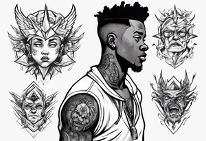 Black son who looks up to his dad tattoo idea