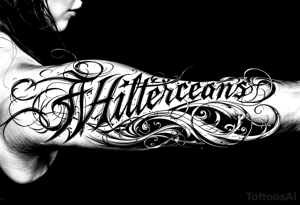 gothic lettering tattoo idea