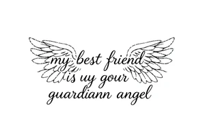 my best friend is my guardian angel with angel wings tattoo idea