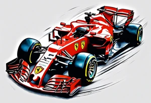 Formula 1 helment ferrari leclerc tattoo idea