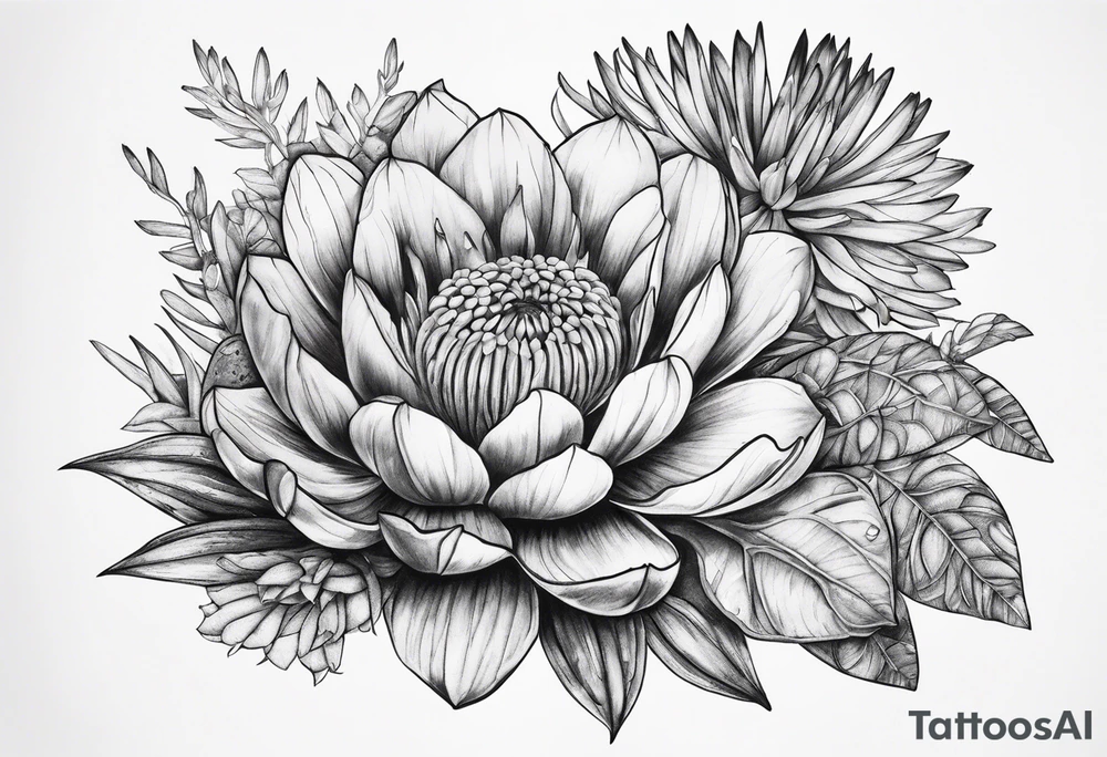 Mexican Desert flora tattoo idea