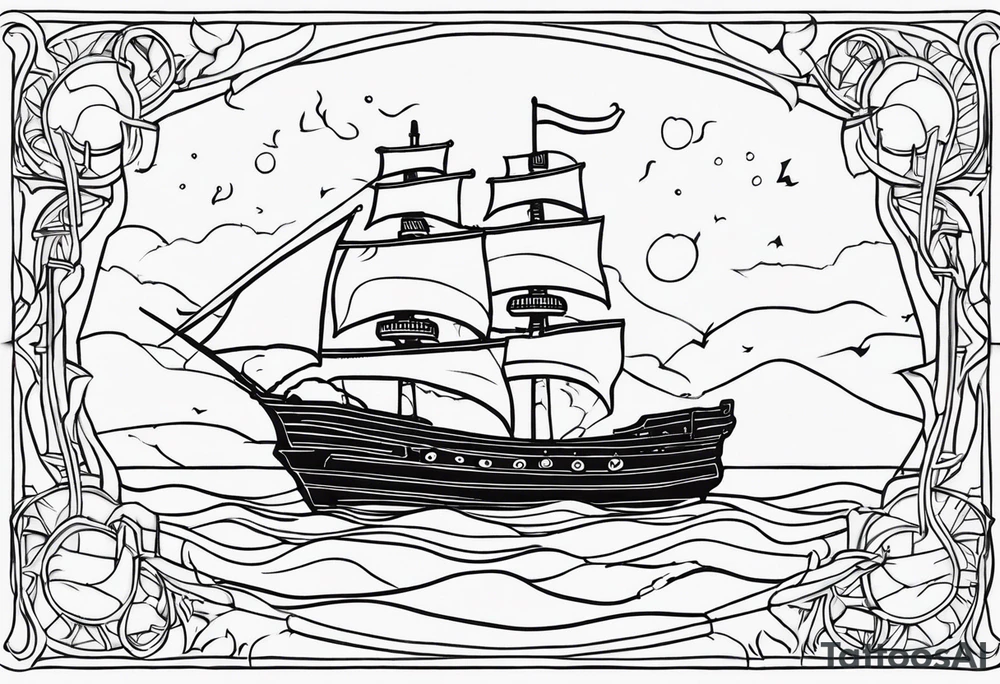 sunken ship tattoo idea