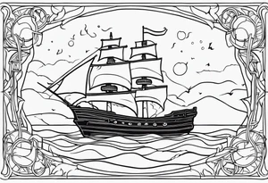 sunken ship tattoo idea