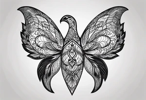 simple Dimond shape, split in two distinct parts that are symmetrical, resembling lungs or breathing tattoo idea