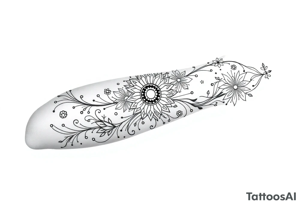 bold line shaman and witch style tattoo idea