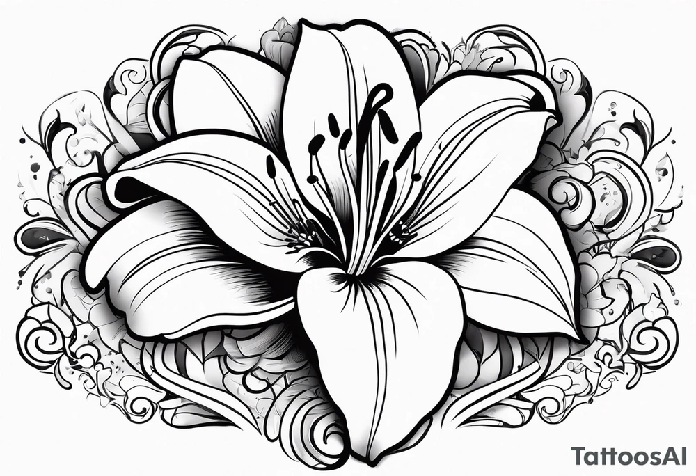 The name lily attached to a flower tattoo idea