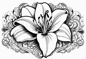 The name lily attached to a flower tattoo idea