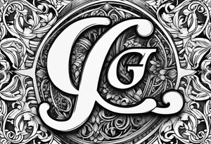 Initial monogram "eg" tattoo idea