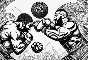 Wrestling and brain and scorpio tattoo idea