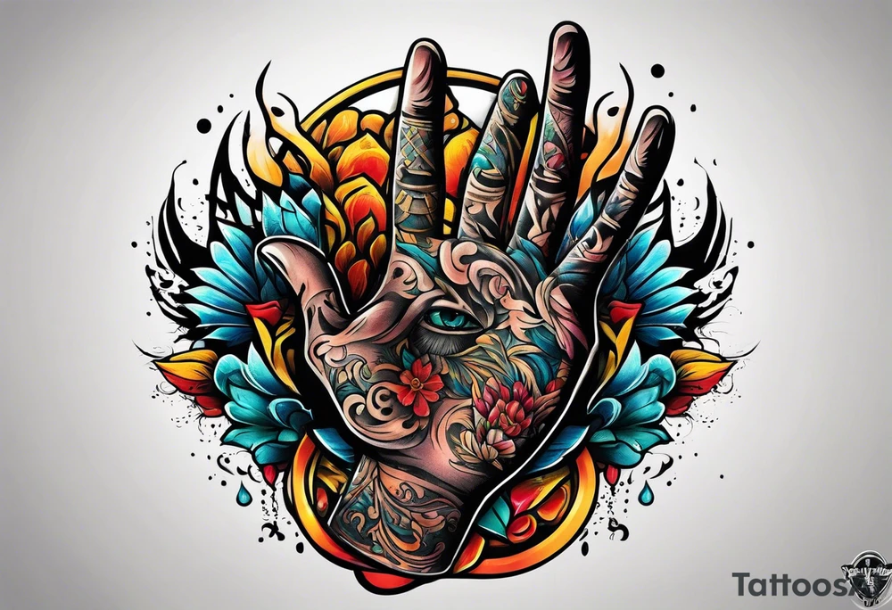 hands gang signs tattoo idea