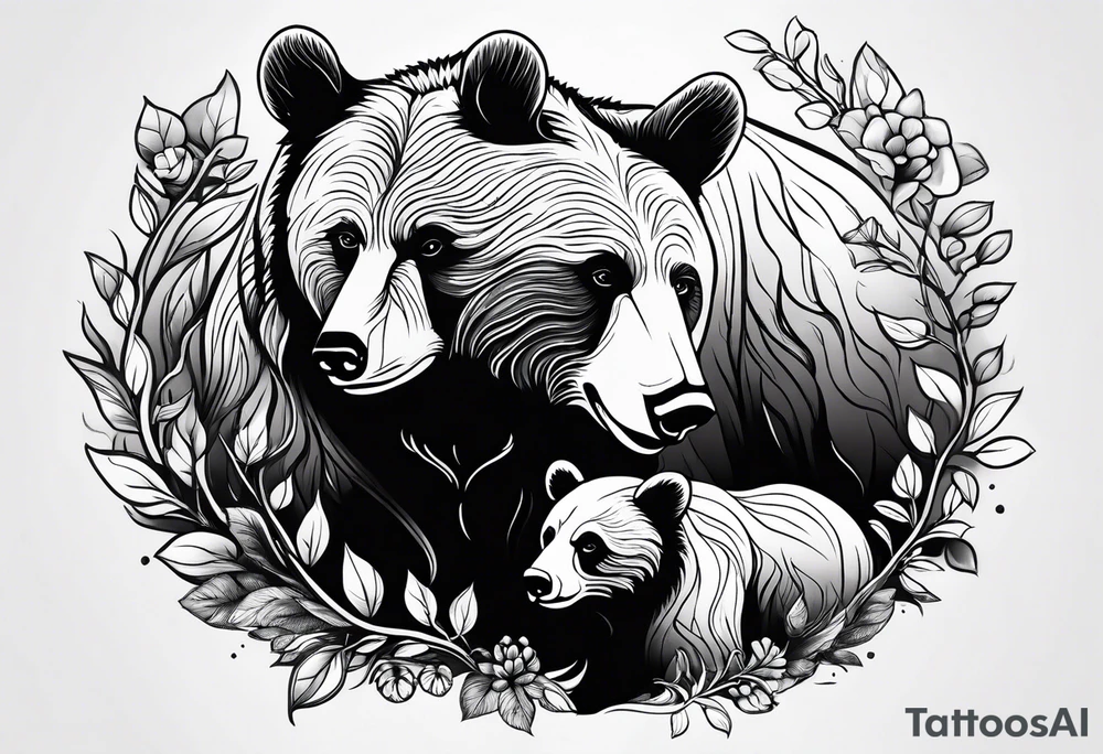 mamma bear and cub tattoo idea