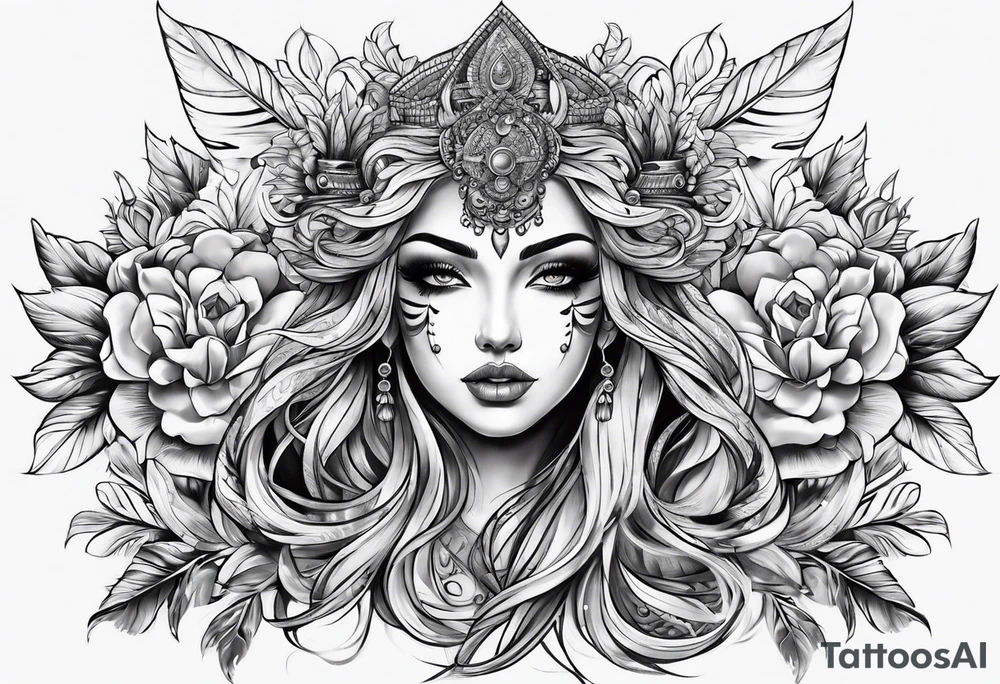 full back tattoo sketch tattoo idea