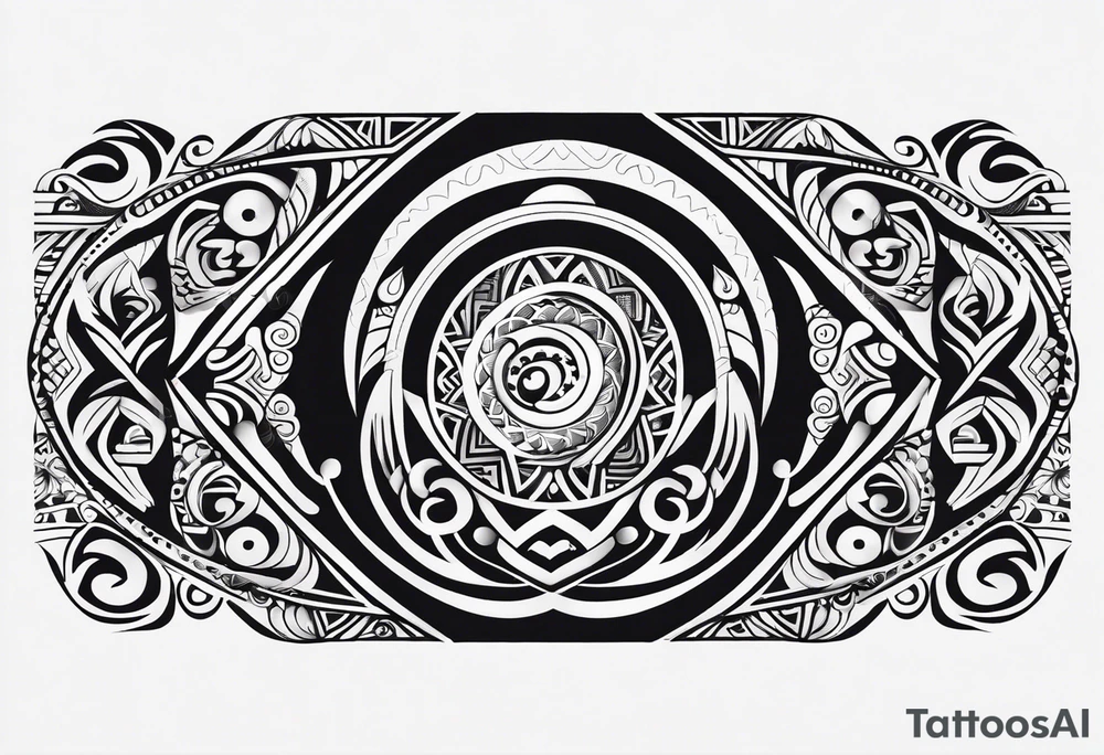 maori pattern horizontal tattoo idea