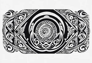 maori pattern horizontal tattoo idea