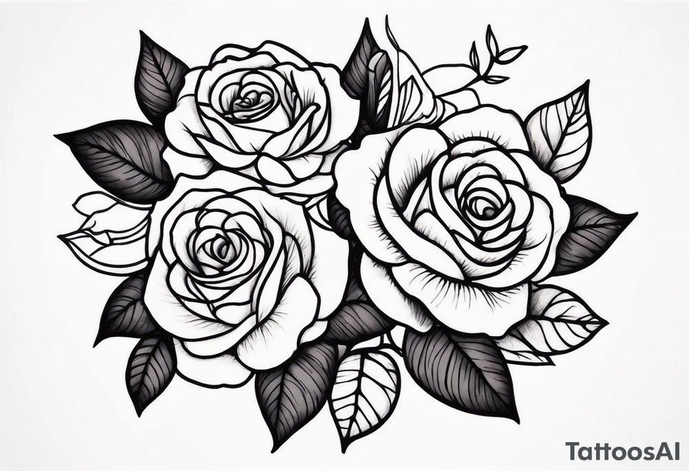 tiny roses tattoo idea