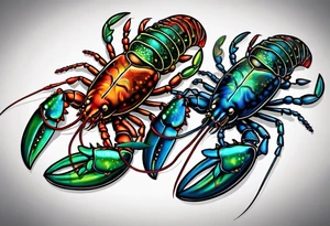 Matching lobster couples tattoo tattoo idea