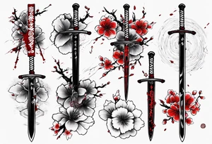 Shogun swords Sakura blood tattoo idea