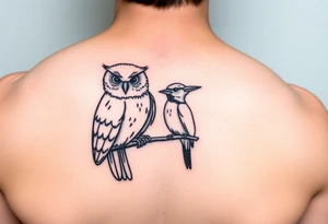 Owl and woody woodpecker tattoo idea
