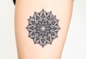 intricate mandala with sacred geometry and cosmic elements tattoo idea