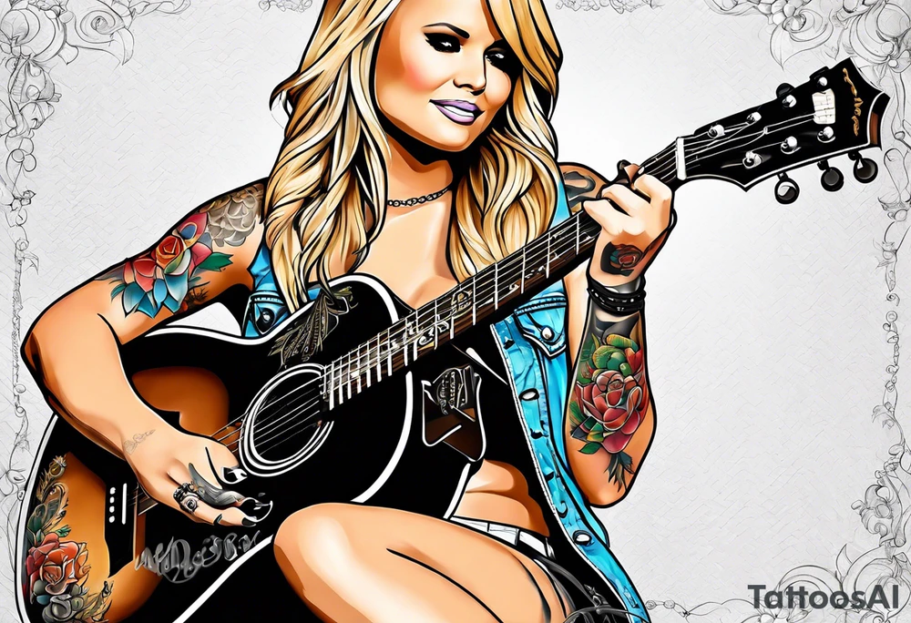 Miranda lambert with guitar tattoo idea