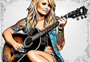 Miranda lambert with guitar tattoo idea