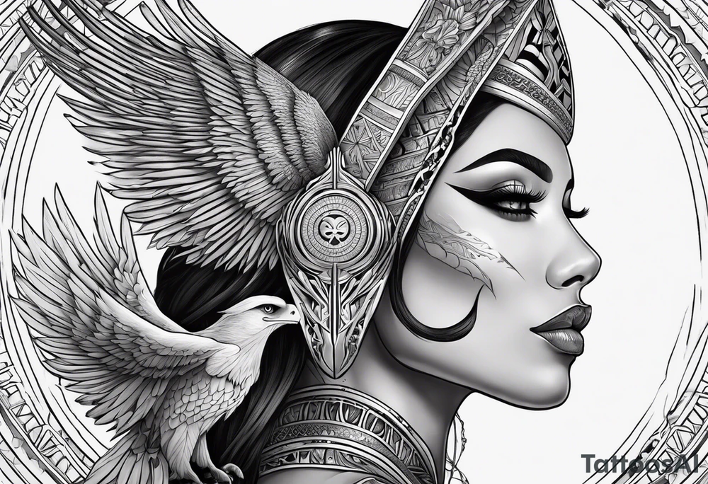 kali ma, alien goddess, valkrye, pirate, divine feminine, zenza resonance, pachamama, lotus azul, blank panther, eagle, skull, 5D, nueva gaya, dna 12 tattoo idea