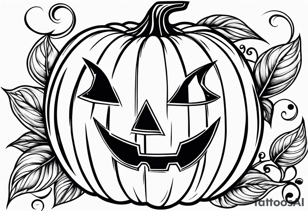 Pumpkin with vines no face tattoo idea