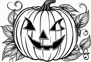 Pumpkin with vines no face tattoo idea
