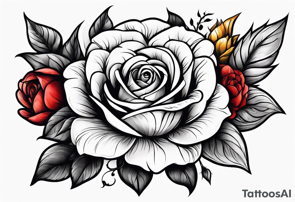 animal flower rose, sunflower, tattoo idea