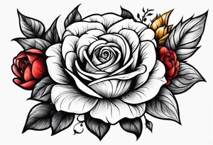 animal flower rose, sunflower, tattoo idea