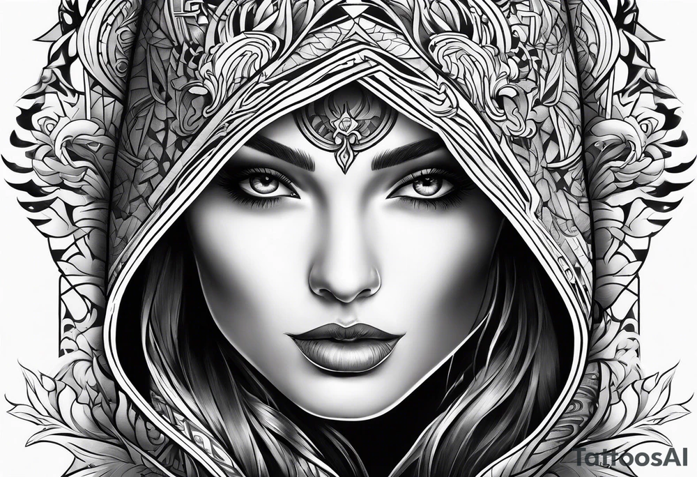 Cloak covering dagger tattoo idea