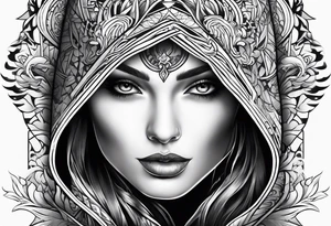 Cloak covering dagger tattoo idea