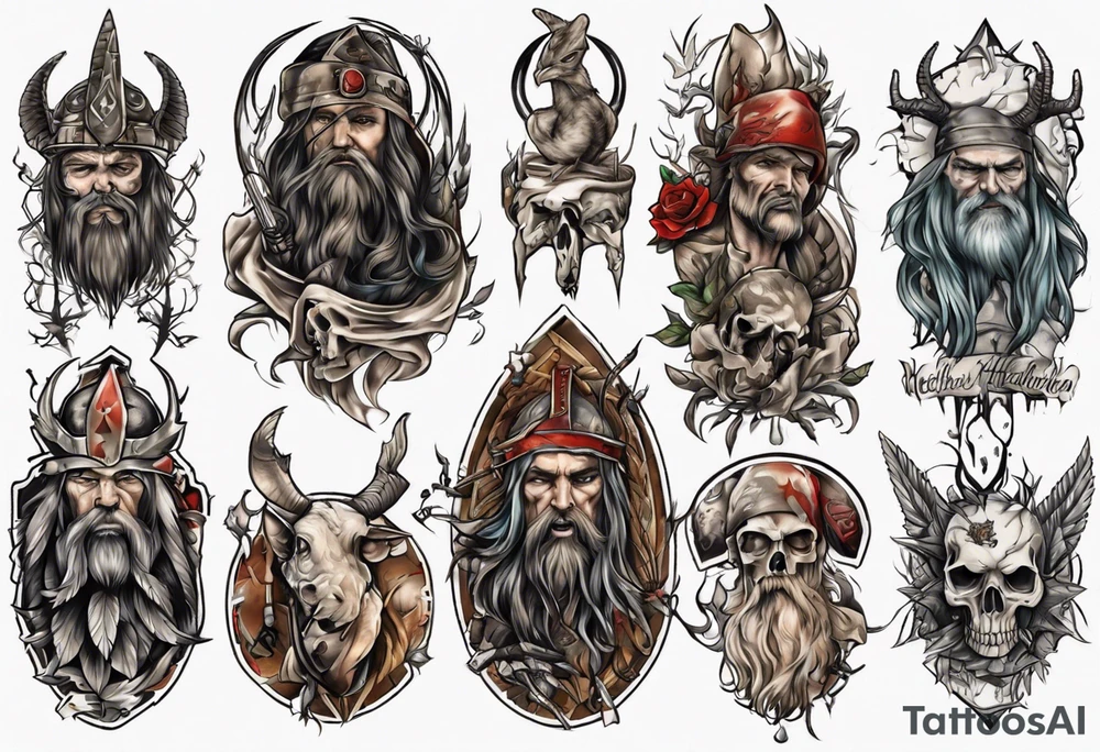 vertical heathen tattoo idea