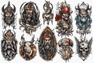 vertical heathen tattoo idea