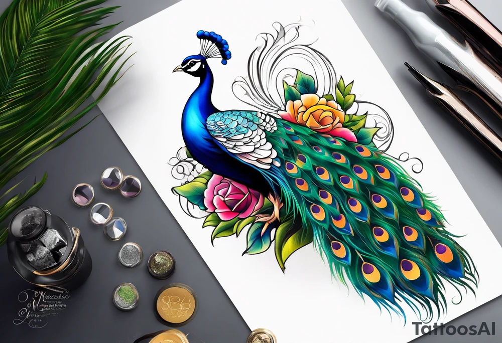 Peacock tattoo idea