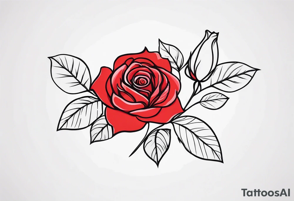 red rose tattoo idea