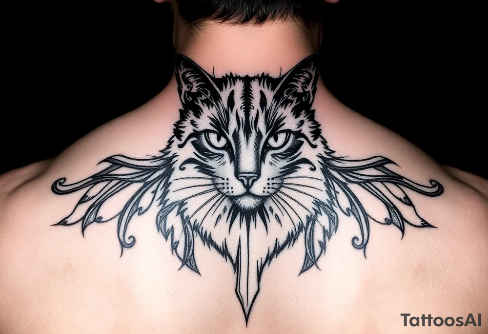 black cat tattoo idea