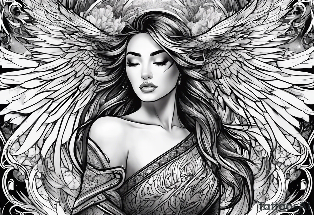 Like a phoenix rising from ashes, a woman who's has been through pain and now finding her strength tattoo idea