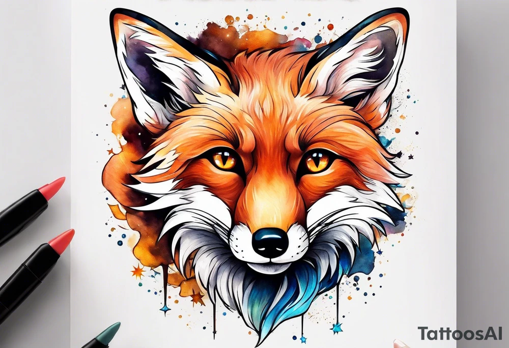 little fox look at the star tattoo idea