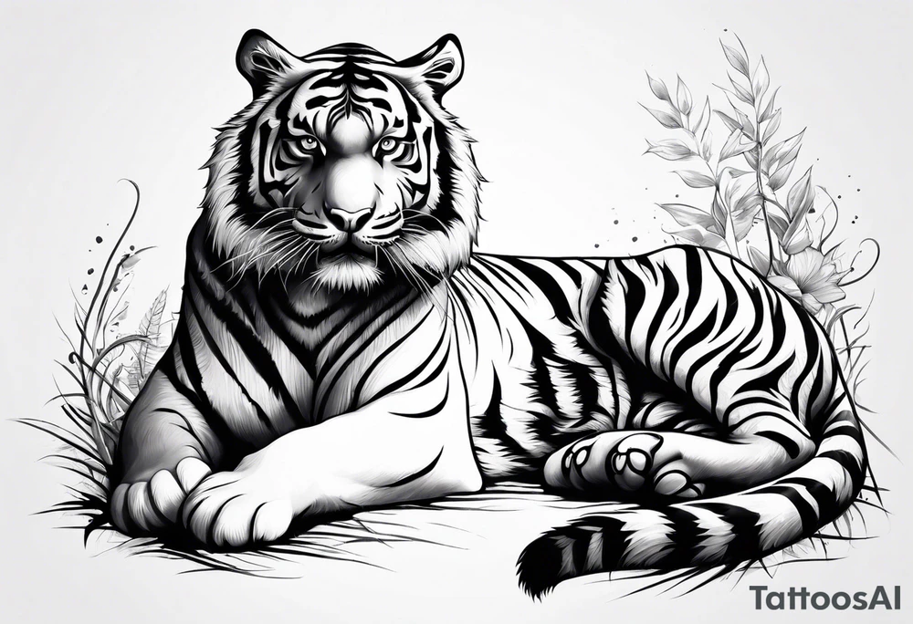 tiger standing up tattoo idea