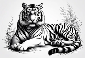 tiger standing up tattoo idea