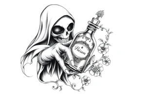 death bringer  handing me 
poison bottle tattoo idea