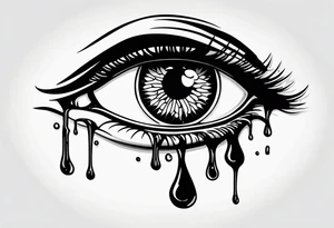 Bleeding eye tears flow tattoo idea
