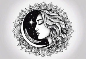 Sun kissing the moon tattoo idea