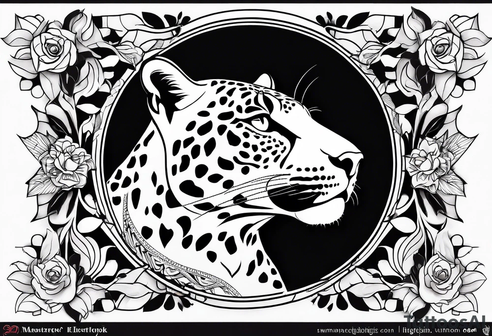 jaguar fine linework tattoo idea