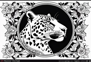 jaguar fine linework tattoo idea