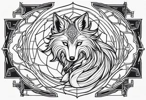 male nine tail fox tattoo idea