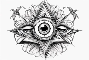 Eye with two irises from the band Tool, inside a heptagram tattoo idea