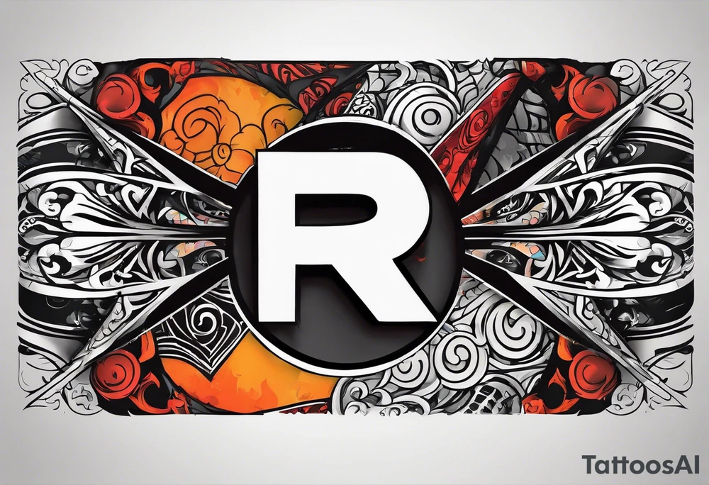 naruto headband with letter R in the middle tattoo idea